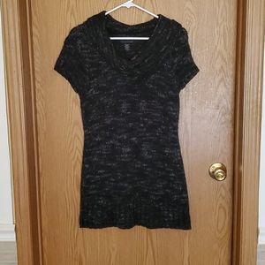 Black/ grey crochet dress.